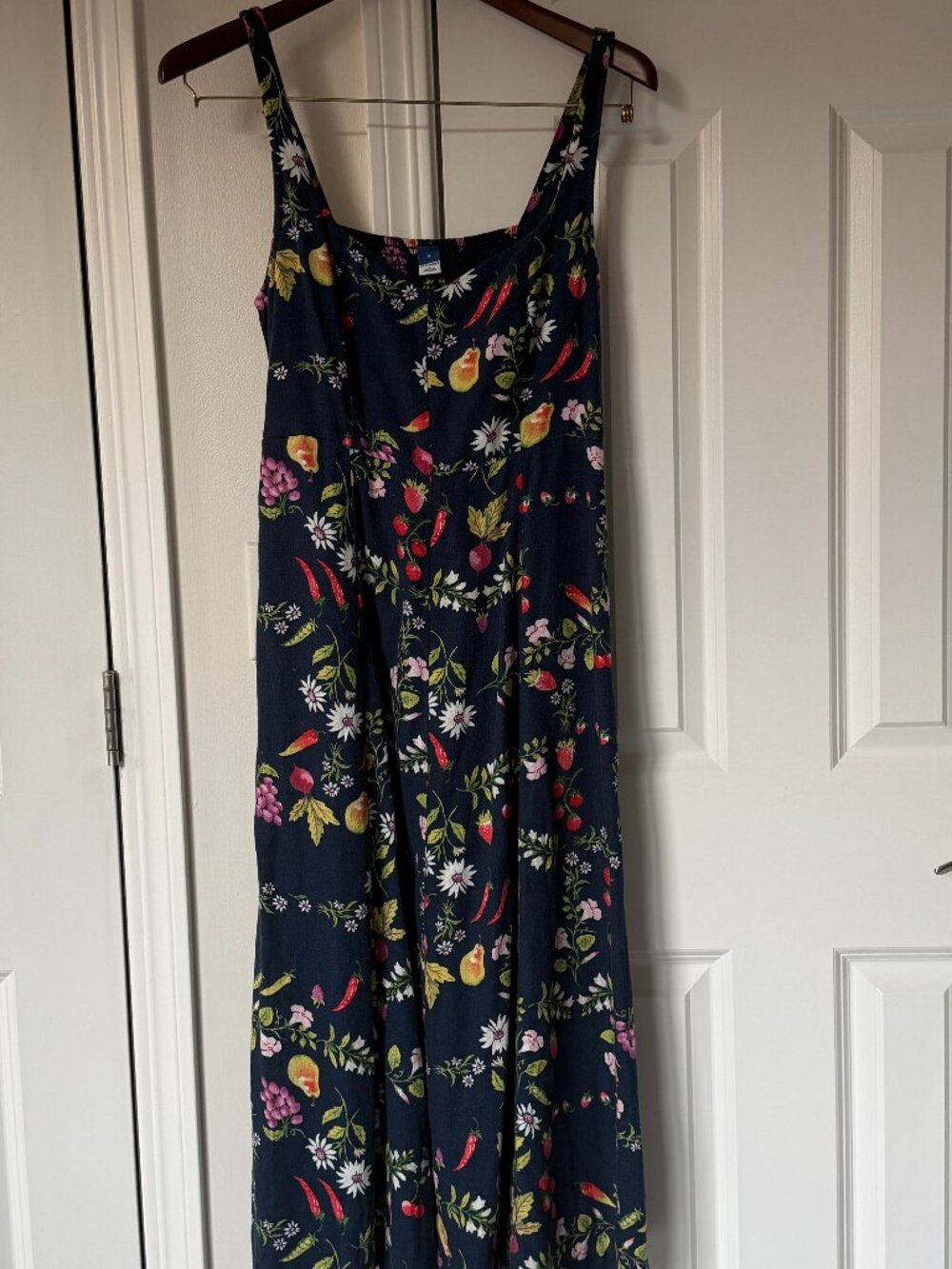 Old Navy Fit-Flare Linen Blend Midi Dress - Picture 2 of 7